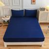 Solid Color Soft Polyester Fitted Sheet Elastic Mattress Cover Single Double Bed Set  120/150/160/180/200/220cm/Bed Fitted Sheet