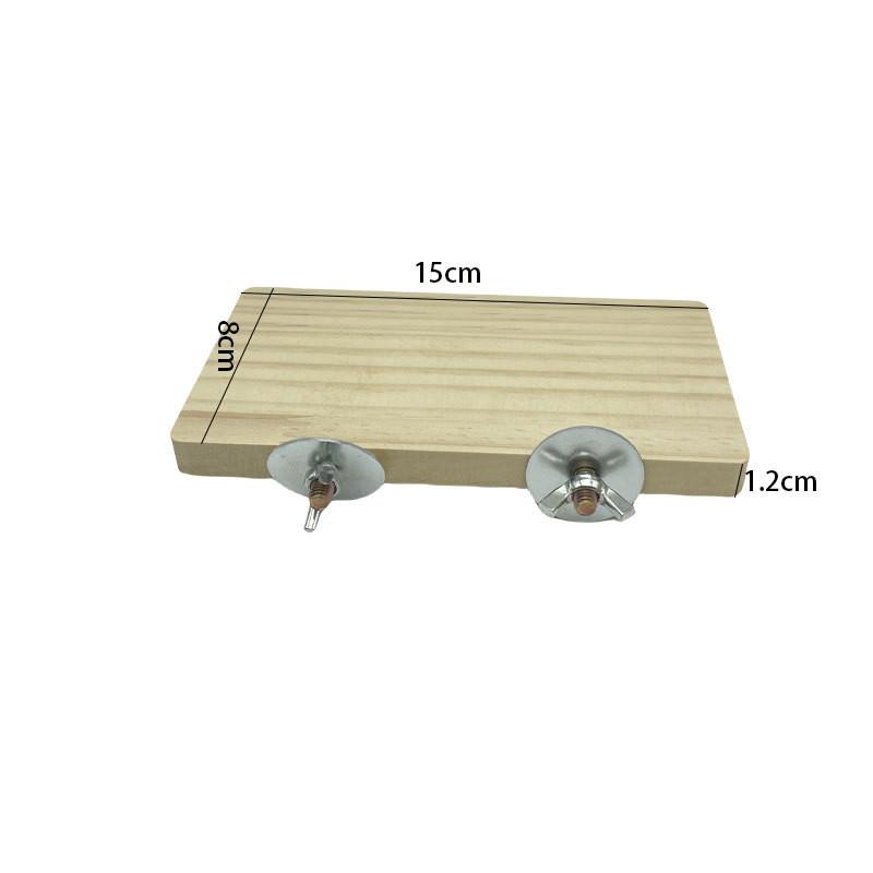 

Parrot Hamster Stand Board Wood Perch Stand Platform Rectangle Shelf Stand Board Toy Cage Stand Board Bird Accessories