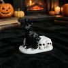 Halloween Dog Resin Figurine Distressed Vintage Skeleton for Tabletop Fireplace Decor