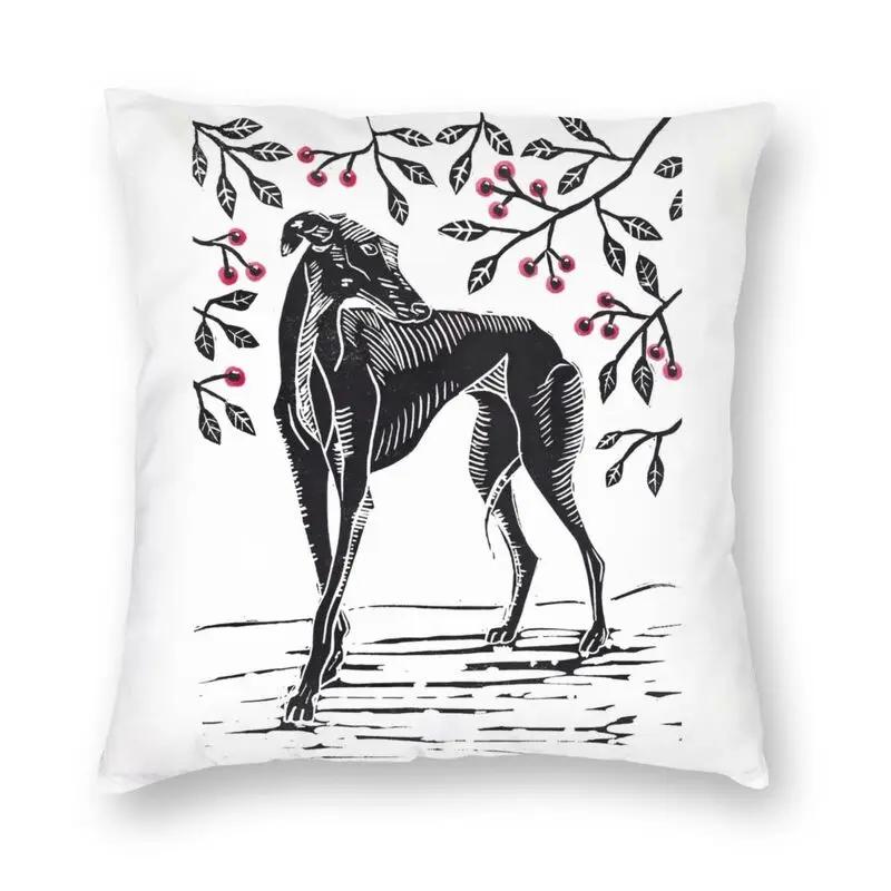 Cartoon Puppy Cushion Cover Sofa Home Decor Greyhound Square Pillow  Car    Moda