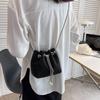 Luxury Rhinestone Shoulder Bags For Women Pearl Chains Bucket Crossbody Bags Drawstring Underarm Handbag Messenger Purse Quality