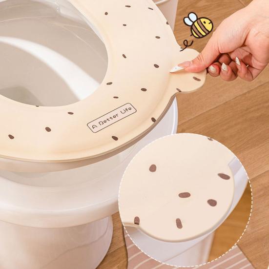 Toilet Seat Cartoon Pattern Non-Slip Toilet Seat Protector Self-adhesive Thickened Bathroom Toilet Seat Cover Sensitive Skin Toilet Seat Mat