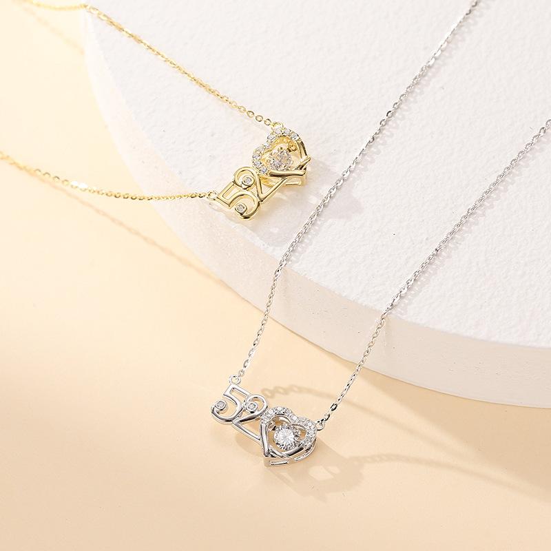 BELLA BOX I Love You 520 Gorgeous Elegant Pendant Necklace For Women Charm Wedding Engagement Gemstones Pearl Clavicle Chain Female Gifts