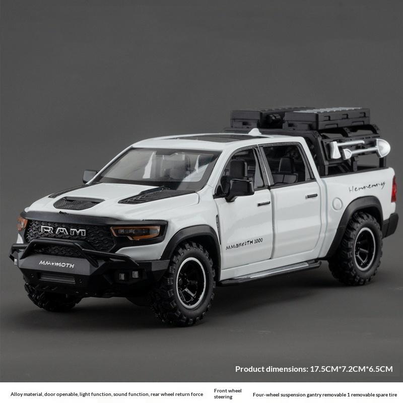 1:32 Dodge Ram 1000 Trx Mammoth Picku Alloy Car Model Sound And Light Pull Back Children'S Toy Collectibles Birthday Gift 1111