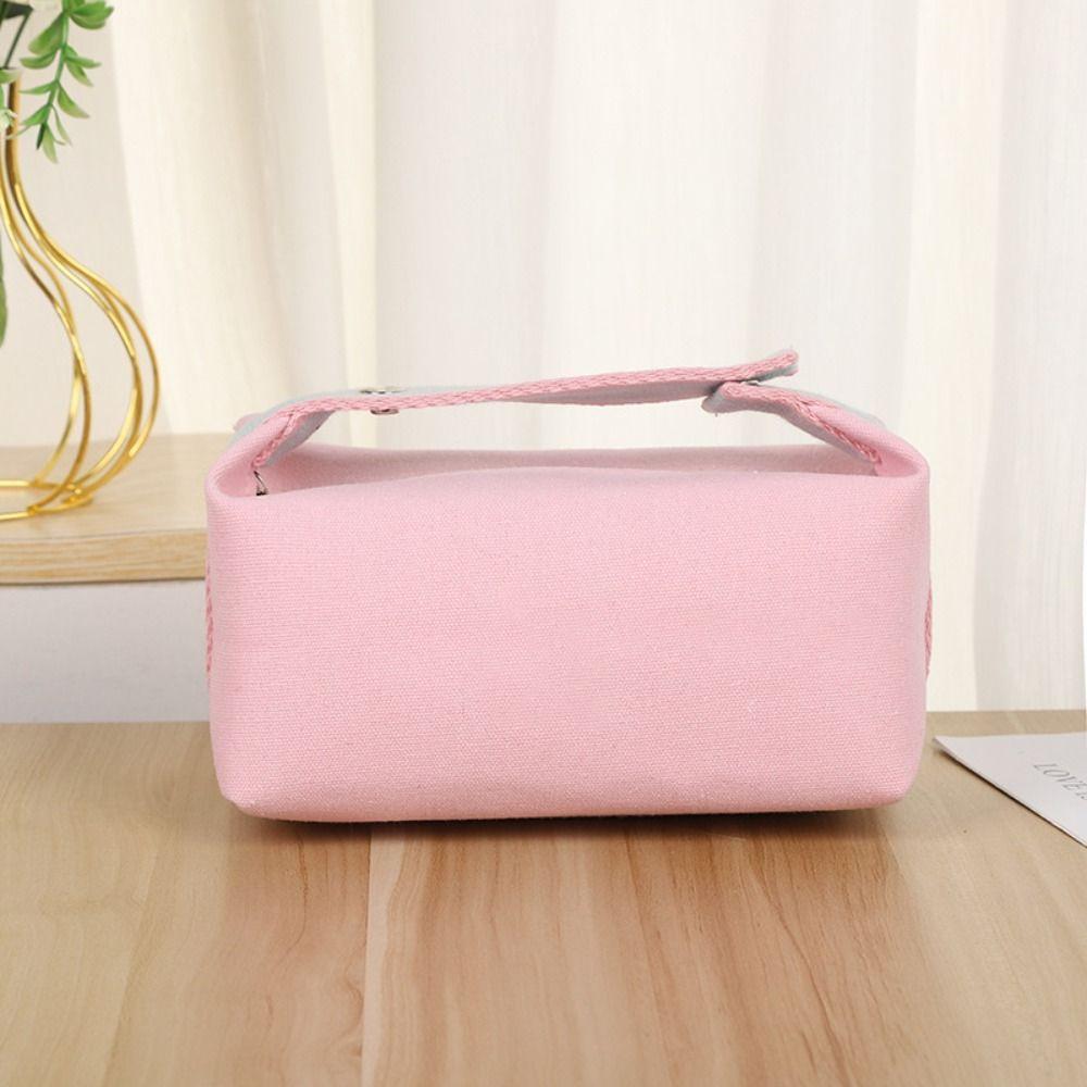 Fashionable Large Capacity Cosmetic Storage Bag Canvas Handheld Makeup Pouch Portable Makeup Organizer Travel