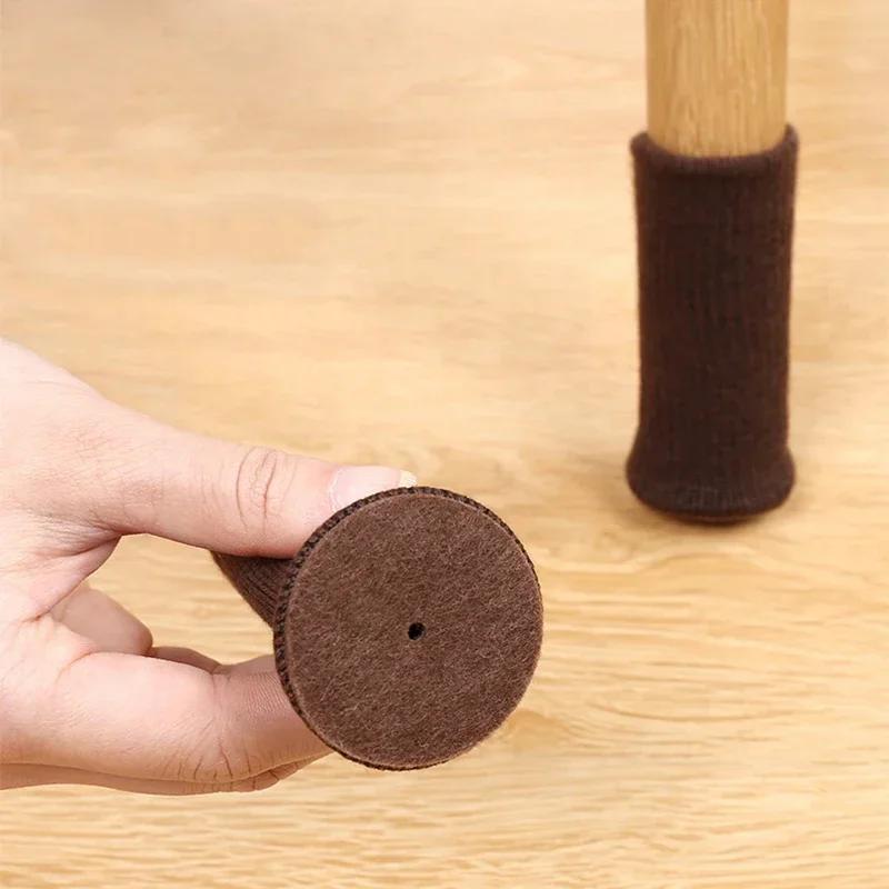 Multi-Color Knitted Silicone Chair Leg Socks with Anti-Slip Design for Floor Protection Prevent Scratches and Reduce Noise