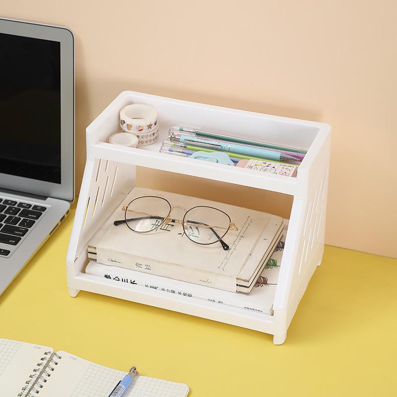 Double-Layer Cat Claw Desktop Storage Rack: Organize Stationery, Cosmetics & More