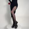 Pruhované asymetrické punčochové kalhoty dámské punčochové kalhoty vysoká elasticita krajka duté síťované sexy punčochy klasické dámské gotické punčochové kalhoty