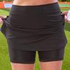 Pantalones cortos falda bolsillos de color sólido verano línea A pantalones cortos de entrenamiento de doble capa para fitness
