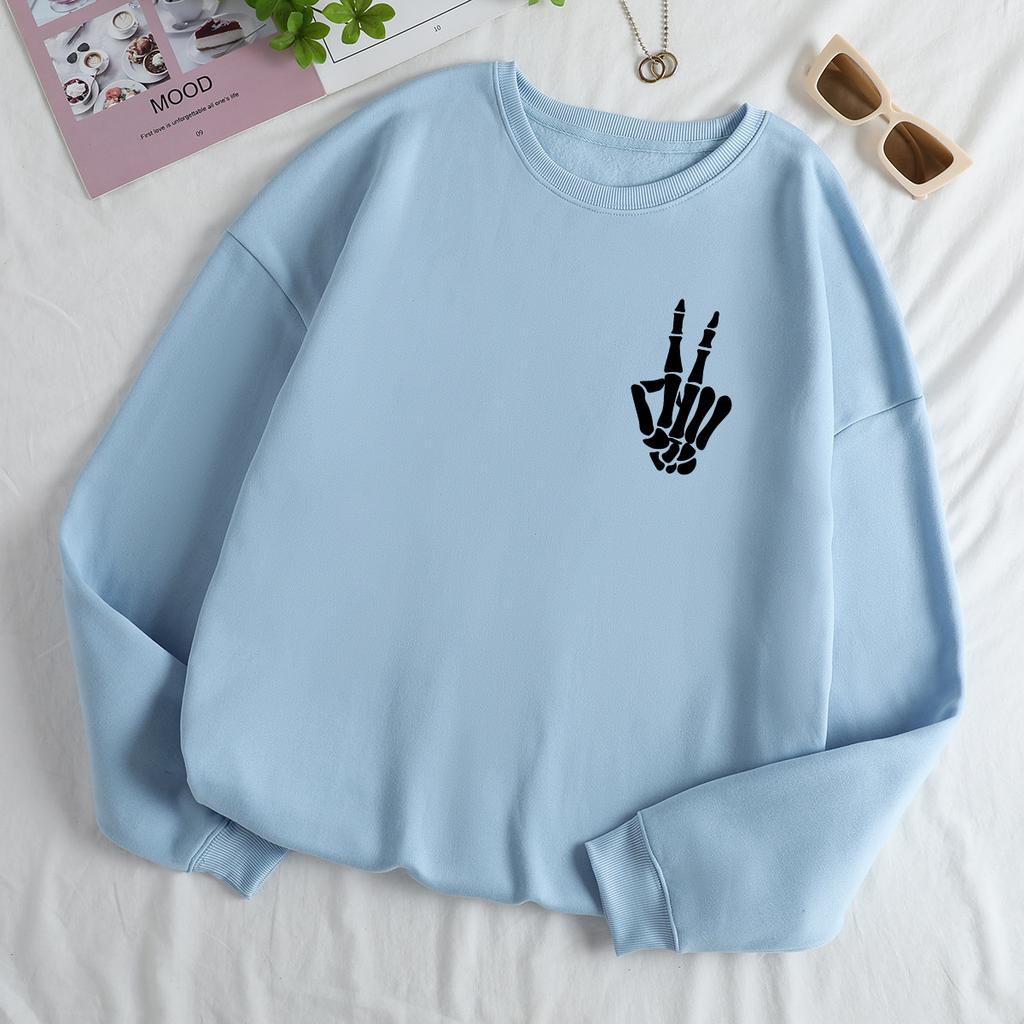 Women Hoodies & Sweatshirts Thick Velvet Round Neck Hoodie Winter Warm Pullover Casual Sweatshirt