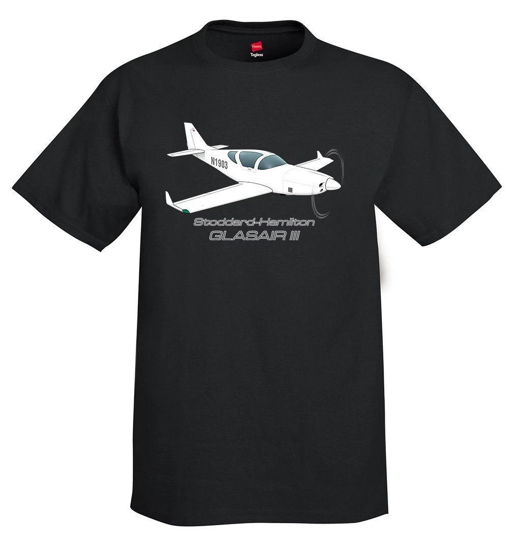 

Футболка с изображением самолета Stoddard-Hamilton Glasair III - Персонализированная с вашим номером L