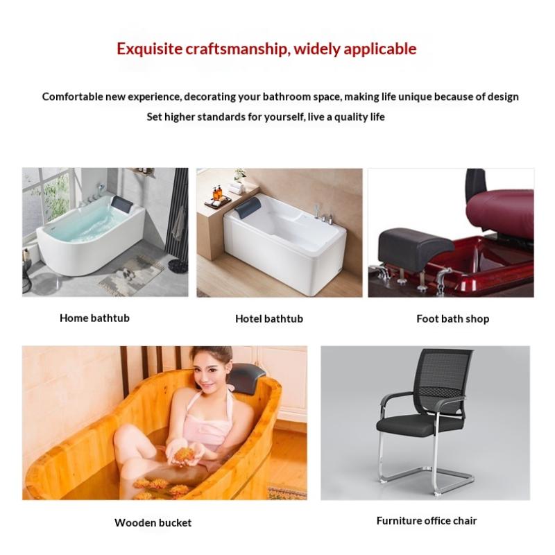 Pu Spa Bath Pillow Bathtub Pillow Non-Slip Suction Cups Headrest Waterproof Bath Cushion Bathtub Pillow For Neck Head Support