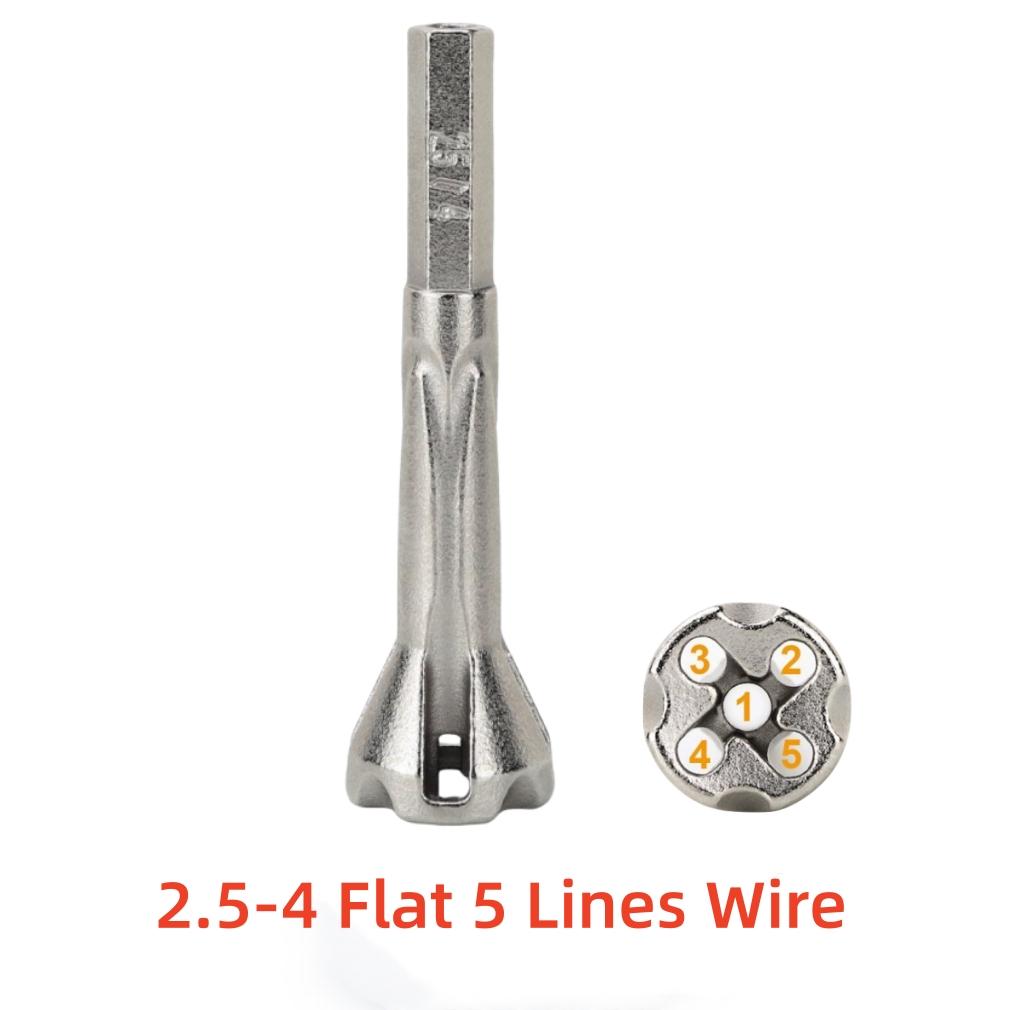 2.5/4 Square Automatic 5 Wire Universal Parallel Electrical Cable Wire Metal Drill Bit Stripping Twist Wire Tool Quick Connector