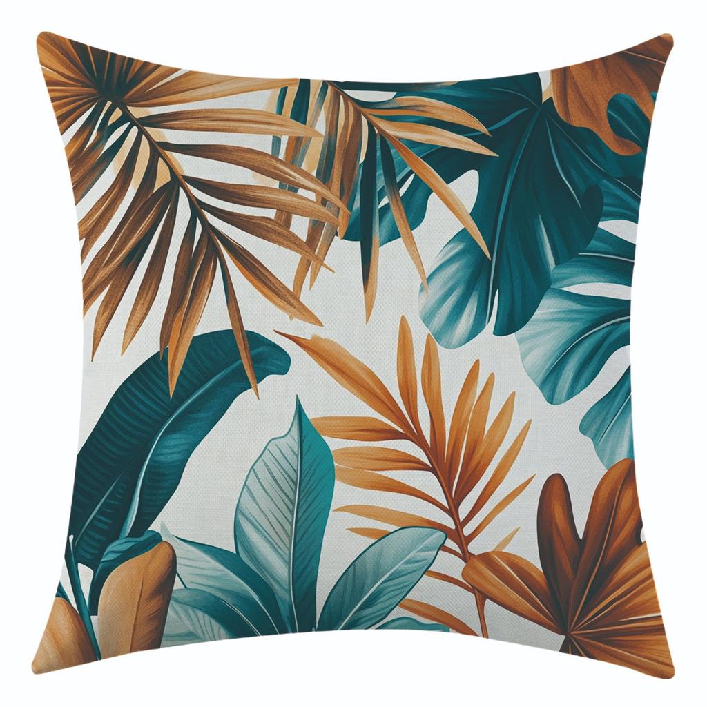 Summer Cool and Refreshing Leaf-linen Pillowcase, Nordic Minimalist Living Room Decoration Cushion