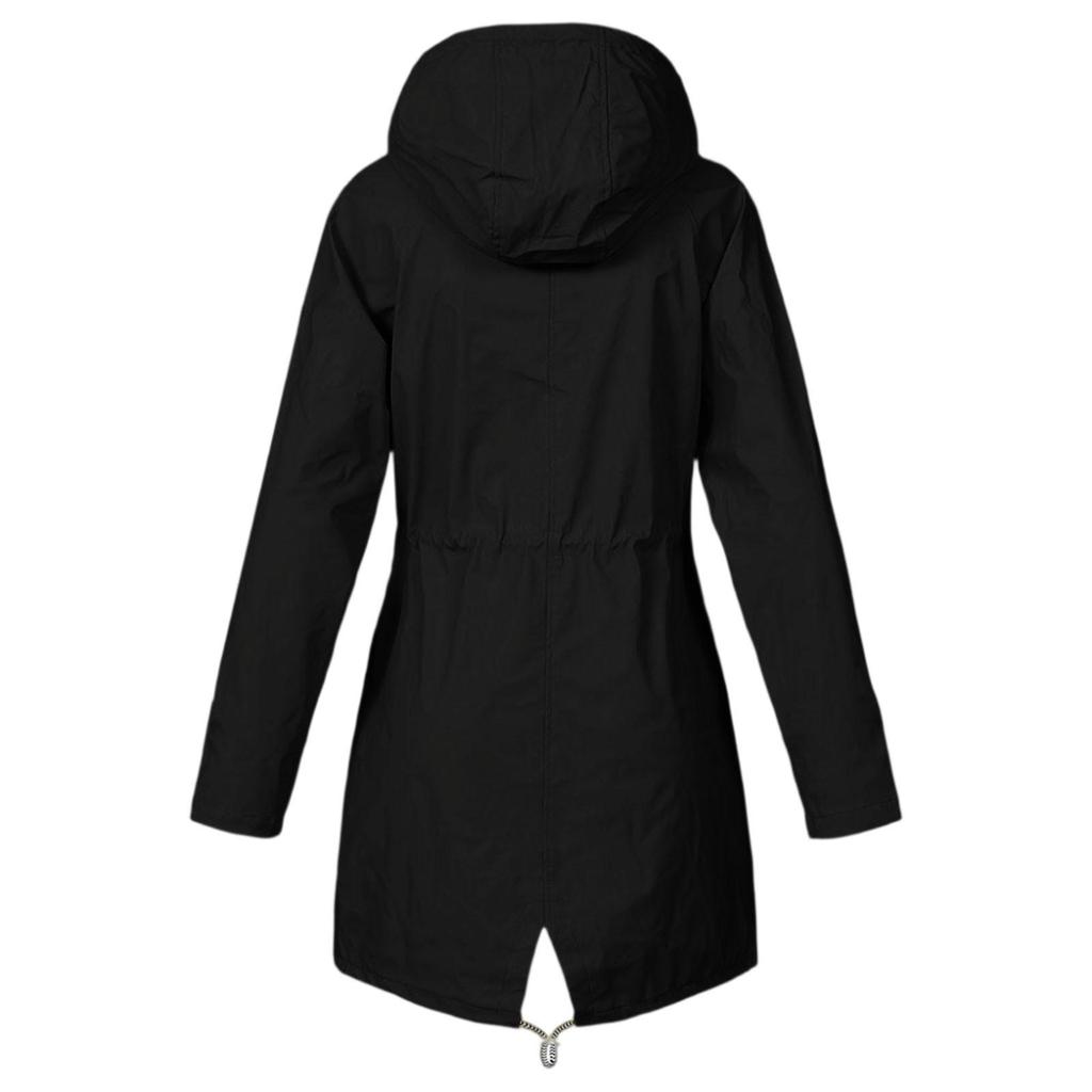 Dames Regenjassen met Capuchon Lichtgewicht Buiten Waterdichte Windjack Effen Trenchcoat Jas Grote Maten