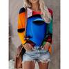 Abstract Tie-Dye 3D Digital Print Loose Fit Womens Crew Neck Long Sleeve T-Shirt Casual Comfort Top