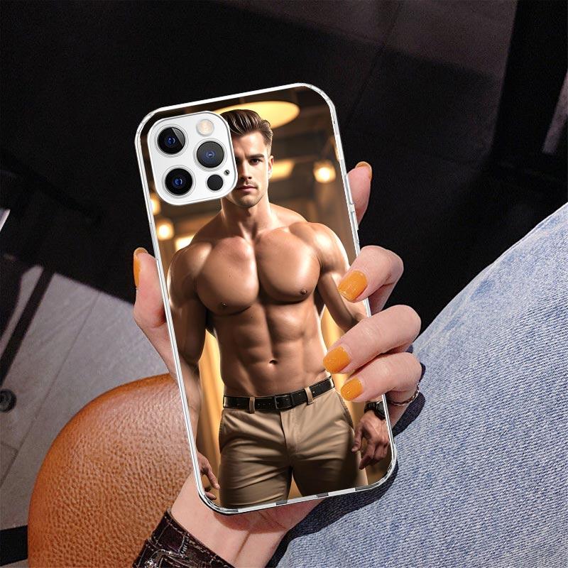 Sexy Muscle Man Gay Fitness Phnoe Case for Iphone 17 Air 16 16E 11 12 13 Mini 14 Plus 15 Pro Max 7 8 + SE 2020 Phone Cover Coque