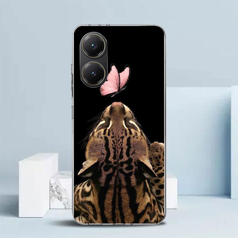 Pink Leopard Print Soft Cover for Xiaomi Poco F7 Ultra X7 X6 X5 Pro M7 Phone Case Redmi 15 15C 13 13C 12 12C 10 10C Print Shell