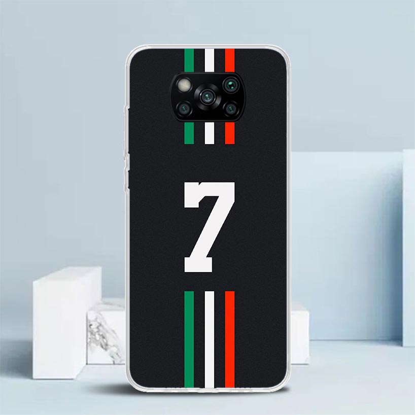 FootBall SuperStar Number C 7 10 Phone Case For Xiaomi Poco F7 Ultra X5 X6 X7 Pro M7 Redmi 15C 15 13C 13 12C 12 10C 10 10A 9 9C