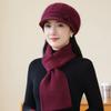 New Women Fashion Winter Warm Suit Female Dandy Hats For Women Casual Rabbit Fur Blend Knit Hat Winter Warm Cap Set