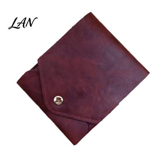 Jeans Pocket Wallet Slim Faux Leather Wallet, Retro Snap Button Bifold Durable Men Portable Card Holder for Women