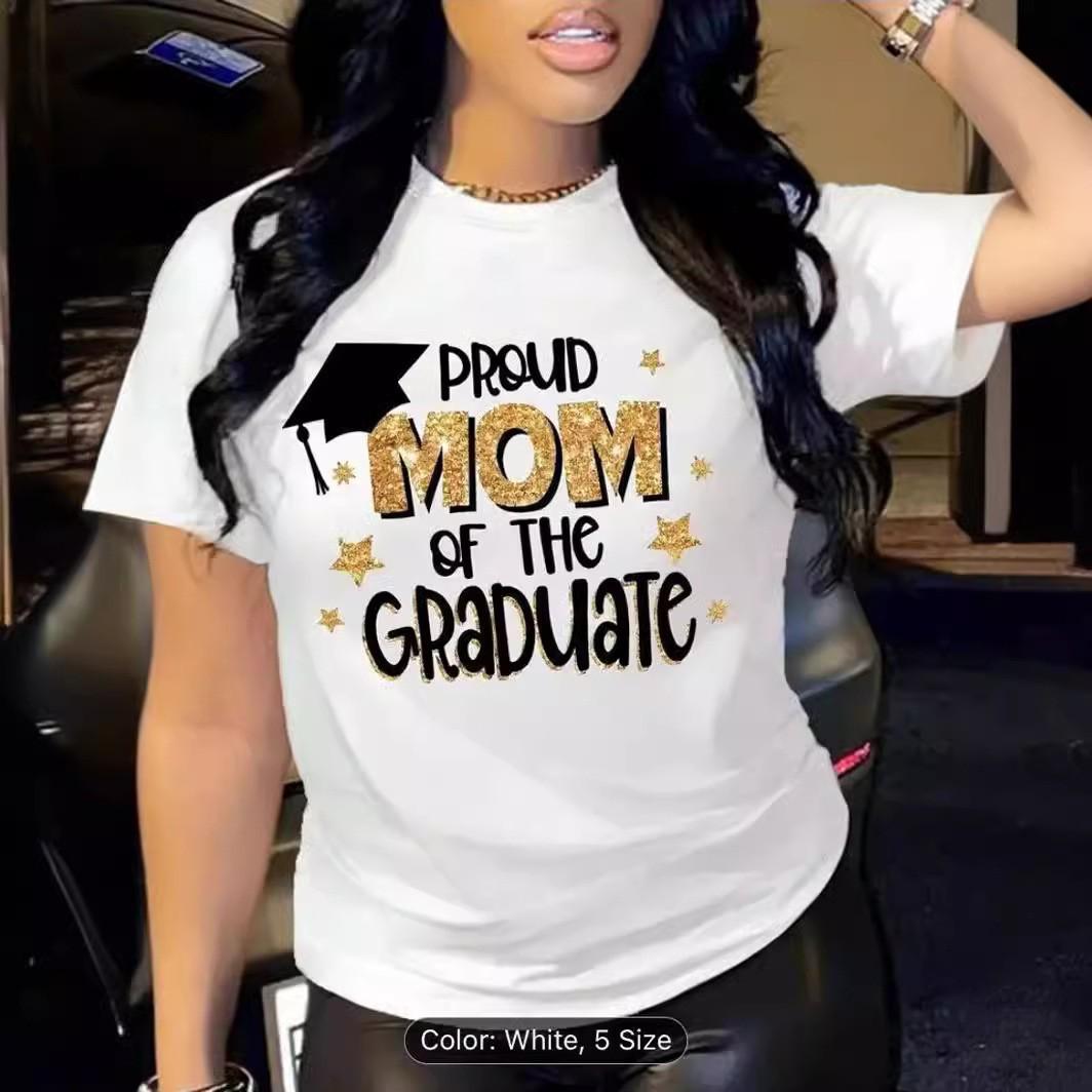 

Европейская и американская повседневная футболка с принтом и круглым вырезом, весна и лето, короткий рукав, женская футболка с круглым вырезом M белый