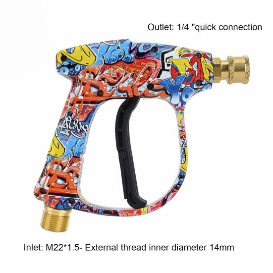 Pressure Washer with Quick Connect Nozzles Ergonomic Handle Graffiti Design Powerful Floor Cleaning Garden