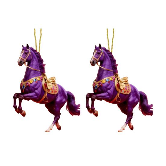 

2 шт. Підвіска у вигляді коня 2D Акрилова тварина Шарм Новорічна ялинка Двері Вікно Настінна підвісна прикраса Автомобільна прикраса D