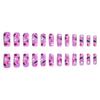 24PCS Halloween Theme Fake Nails with Ghost Print Natural Unbreakable Nail Simple Wear for Hot Girl Dress Matching