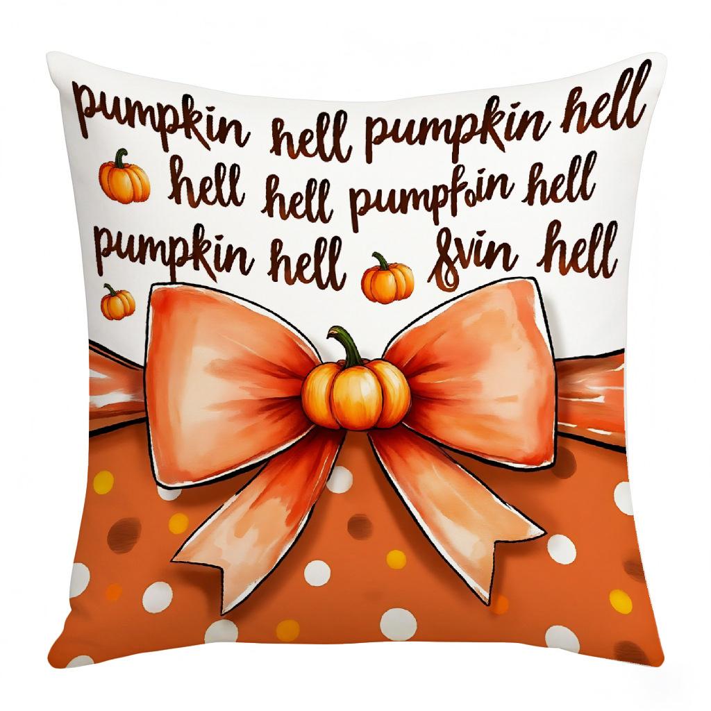 Thanksgiving Pumpkin Maple Leaf Element Letter Print Pillow Atmosphere Decoration Living Room Home Pillow Cushion Cover