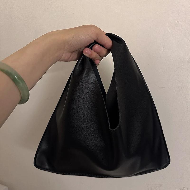Yogodlns Vintage Solid Color PU Leather Large Capacity Hobo Shoulder Bags For Women Luxury Designer Shopping Tote Big Work Ladies Handbags