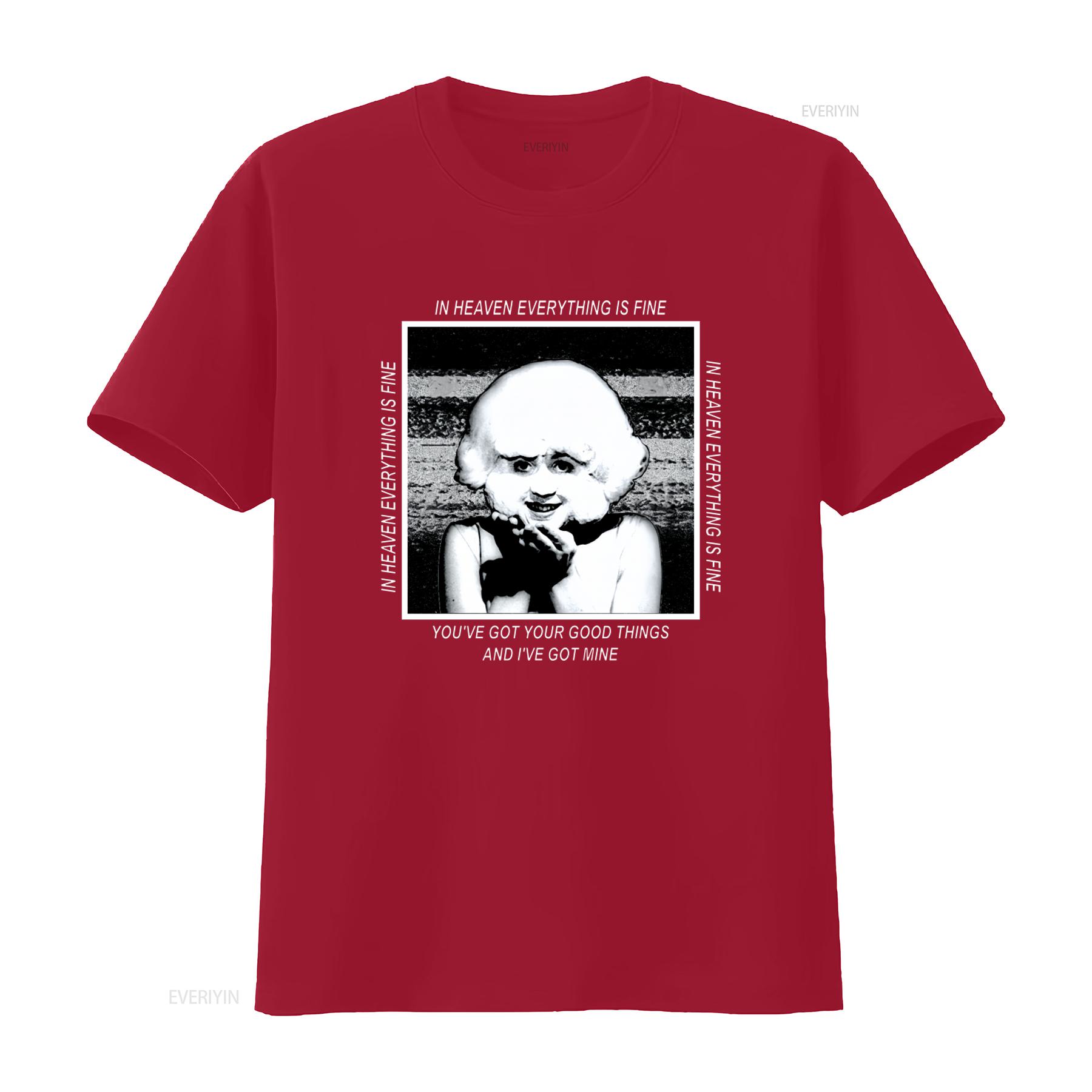 

David Lynch Eraserhead Lady Radiator T Shirt Classic Long or s with In Heaven Everything Is Fine Print vintage Washed S