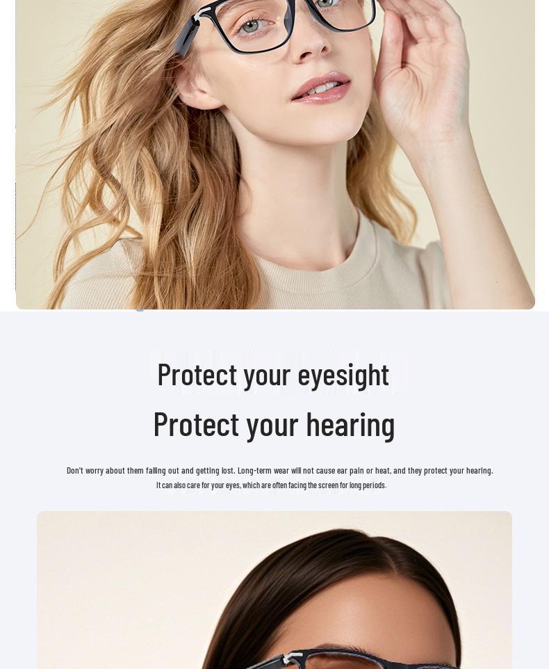 Premium AI Translation Smart Glasses with Music, Calls, Noise Reduction, Meeting Notes, and Extended Battery Life
