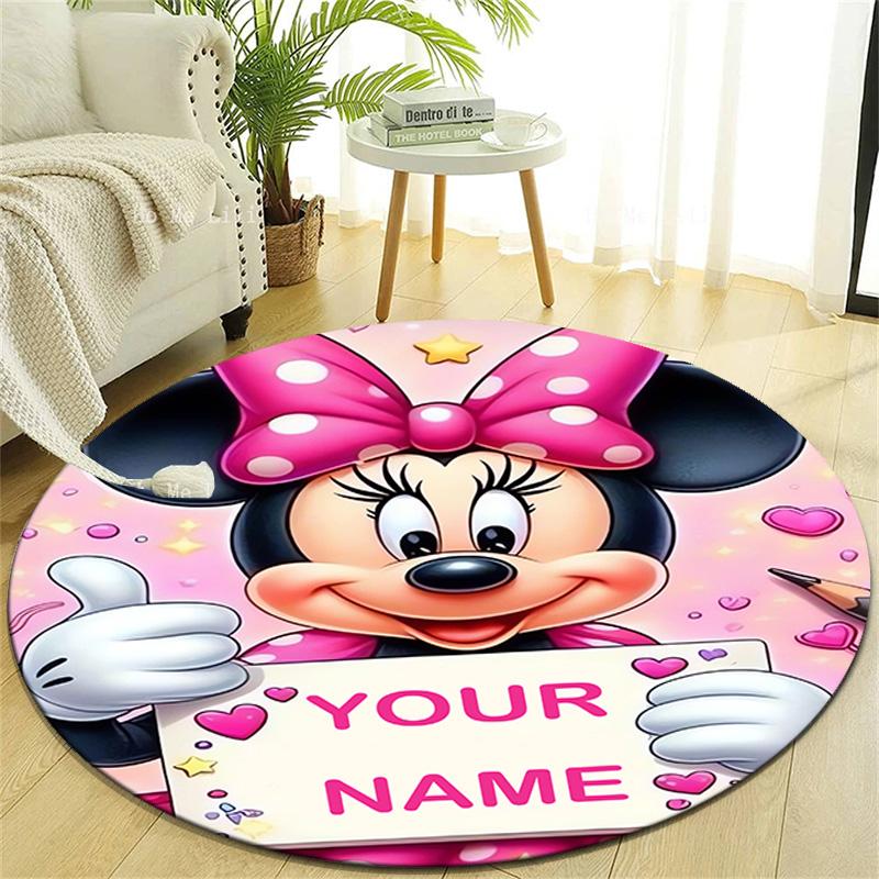 Personalized M-Minnie Round Chair Office Rug - Perfect for Mat, Office Chair & More - Ideal Gift for Birthdays and Holidays