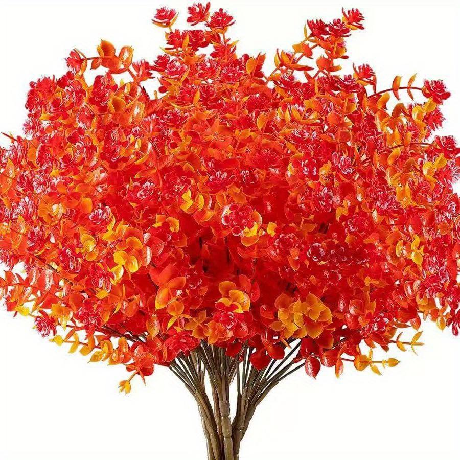 

6 шт. Искусственные осенние цветы, устойчивые к УФ-лучам - Идеально подходят для уличного, домашнего и кухонного декора | Идеально подходят для Дня благодарения, Рождества и осенних праздников оранжевый