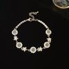 High-End Zircon Floral Heart Bracelet - Luxurious Sparkle for Women