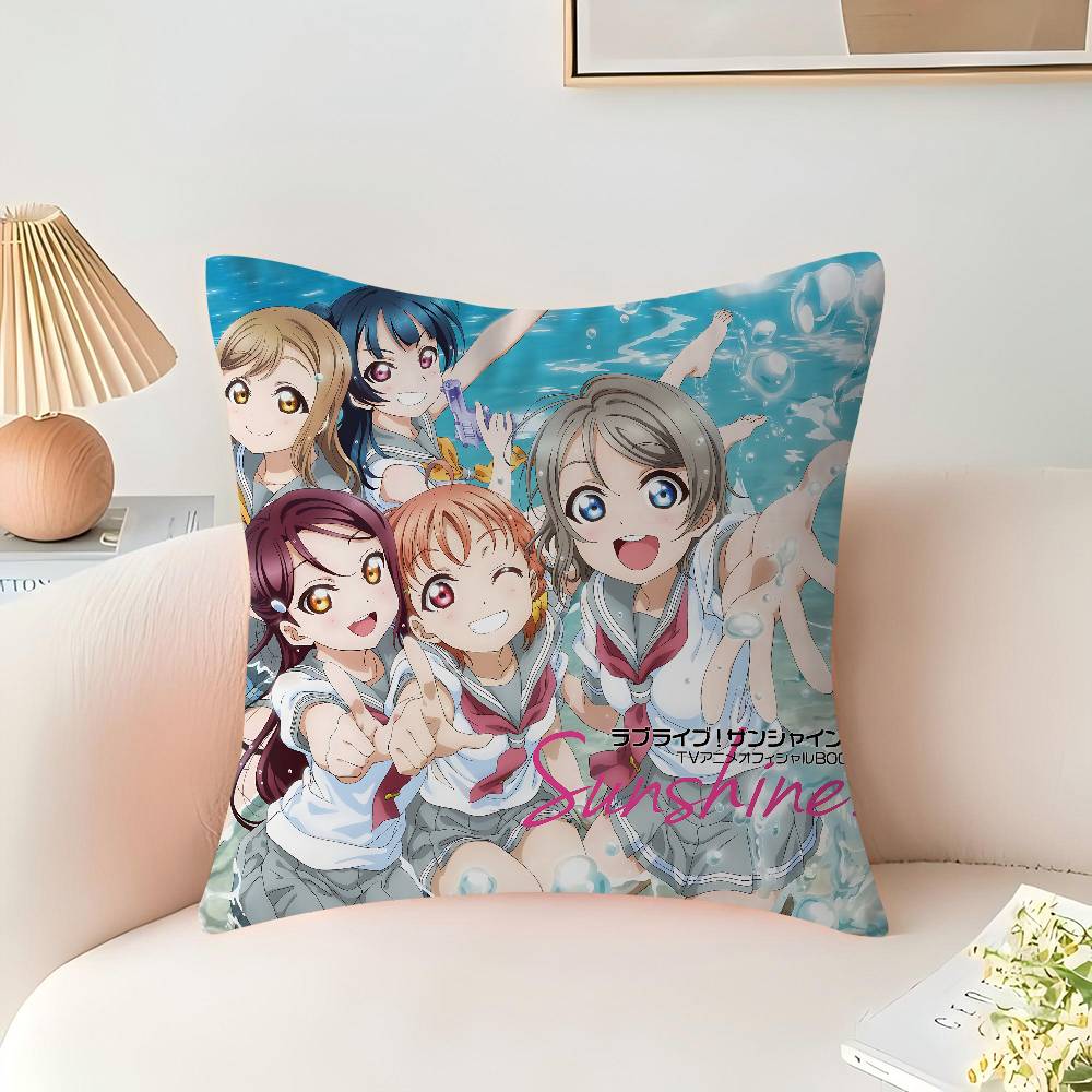 Anime L-Love Live S-Sunshine Cushion Cover Car Throw Pillow Case For Sofa Car Christmas Gift 40x40cm 45x45cm