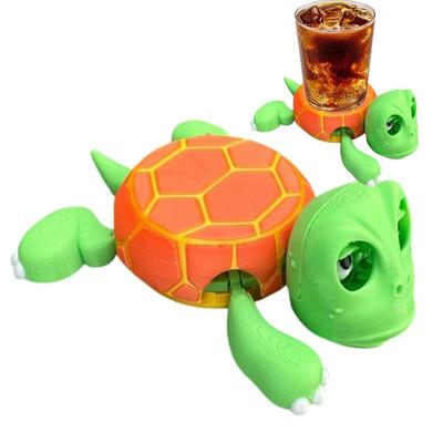 Schildkröten-Becherhalter 3D-gedruckter Schildkröten-Untersetzer Niedliche Tier-Getränkematte Schreibtischdekorationszubehör Für Zuhause Büro Café Restaurant