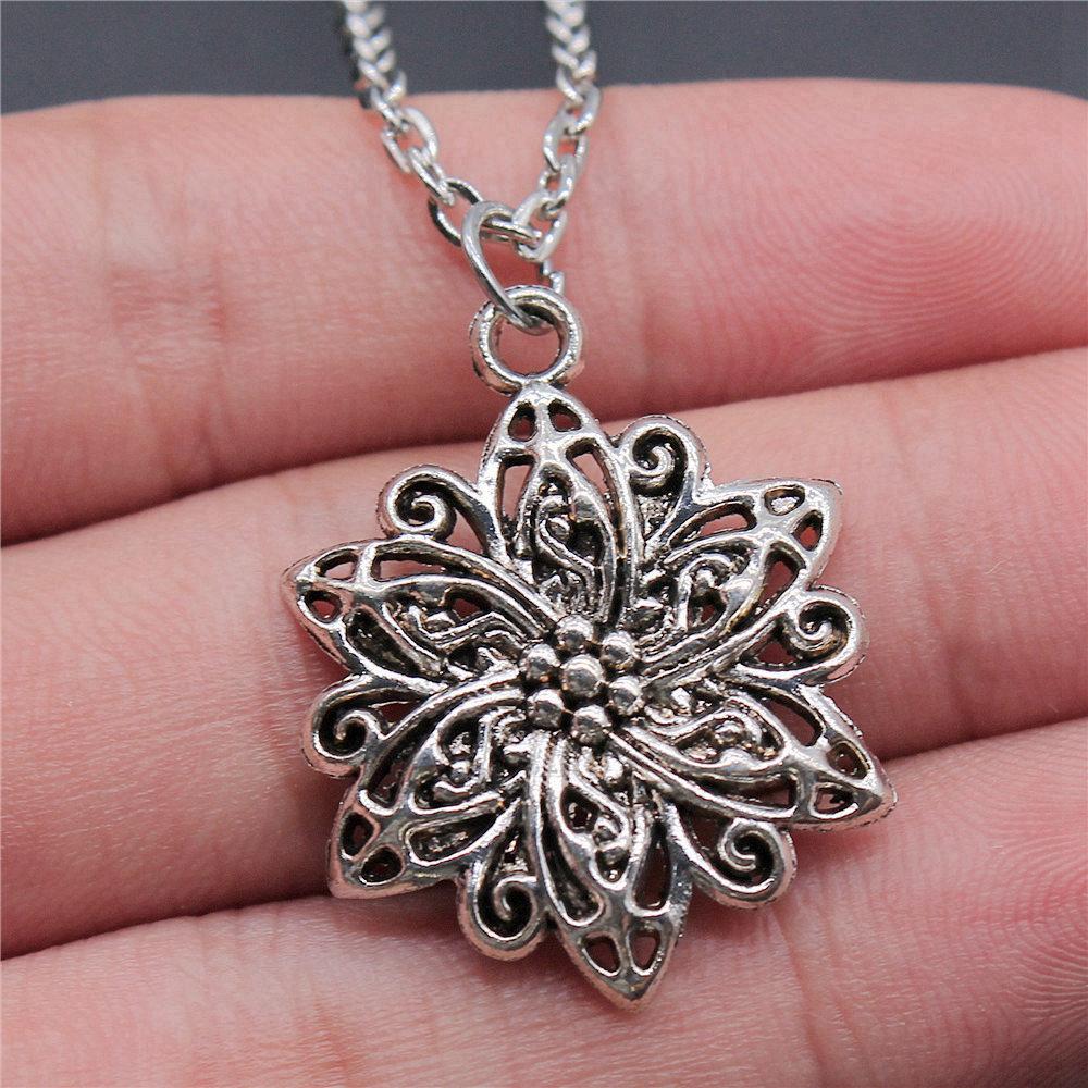 Tree of Life Floral Mandala Pendant Antique Bronze Metal Bridesmaid Choker Necklace Trendy Gift