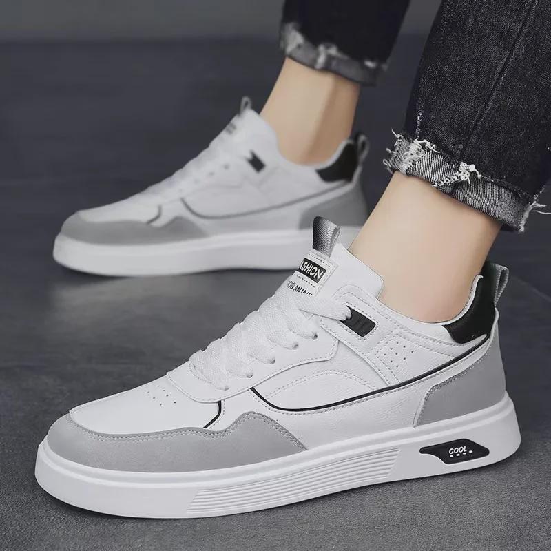 2024 Trendy weiße Sneaker für Herren: Jugendliche, atmungsaktive, lässige und sportliche Sommermode-Schuhe