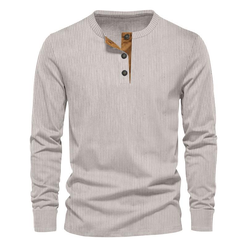 Men S Hoodless Long Sleeve Pullover Solid Color Jacquard Casual Sweatshirt
