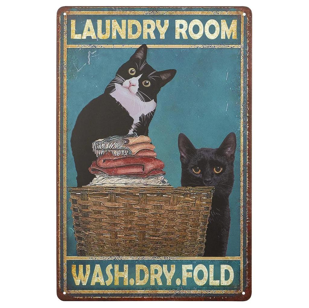 Plaque Metal Tin Signs Laundry Room Wall Decoration Vintage Art Posters Iron Painting for Man Cave Home Cafe Bathroom Club Bar