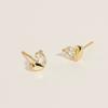Fashion Earrings Jewelry for Ladies 18K Gold Plated 925 Sterling Silver Small Cute Heart Stud Earring Piercing Jewelry
