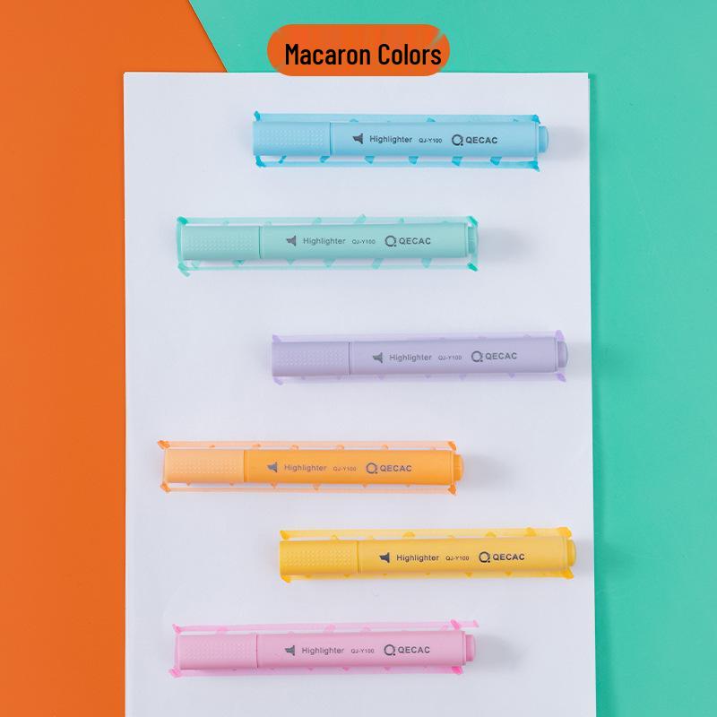Large Capacity Triangular Morandi Macaron Highlighter Pen, Broad Tip for Students