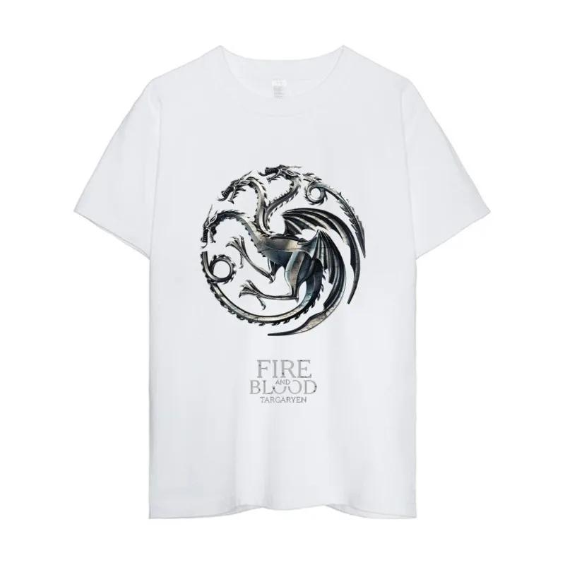 House of the Dragons T Shirt Men Couple Combination Clothes Short Sleeve Collar Fashion Woman Cotton