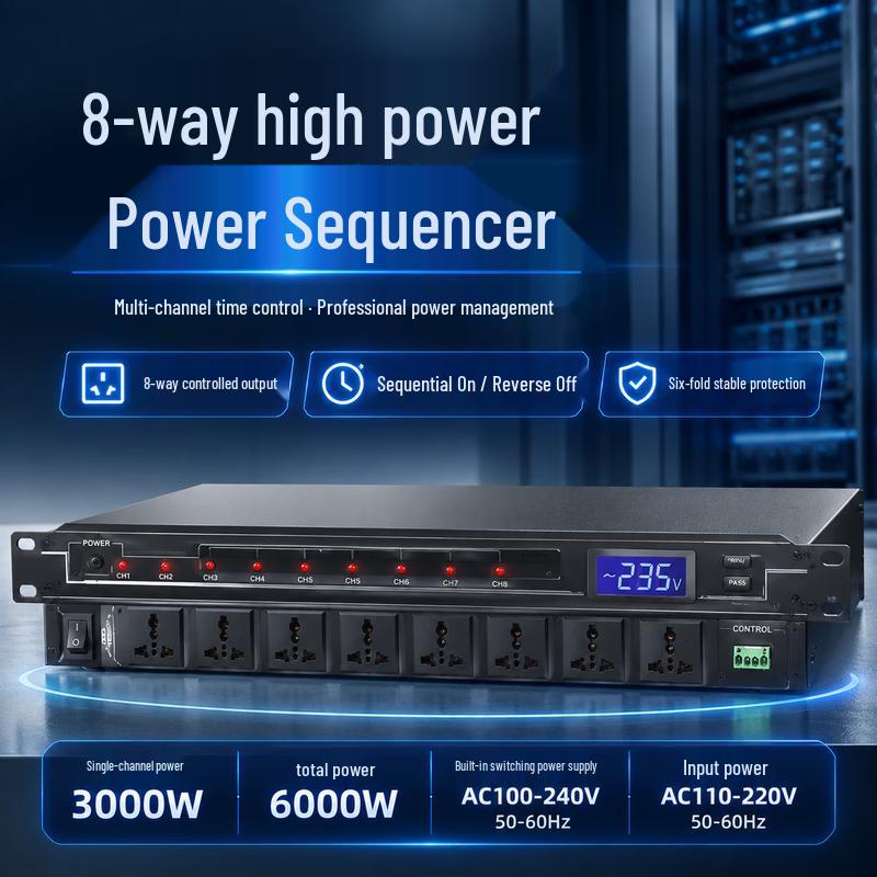 HUAIN HY-ACPE8 Professional 8-Channel Conference Power Sequencer (CN version)