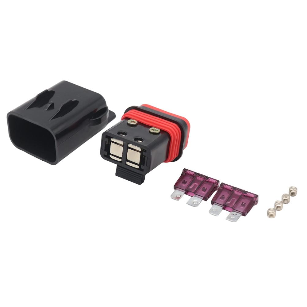 Motorcycle Waterproof Fuse Holder with 2pcs 40AMP Blade Fuses Inline Fuse Holder Motorcycle Fuse Box