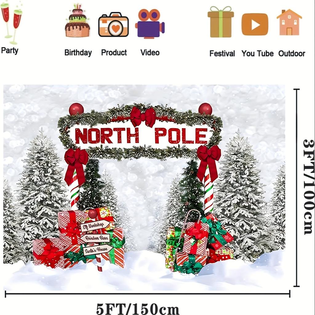 Winter Christmas background wall, forest fairyland, snow, Christmas pine, Arctic holiday, children's portrait decoration backgro