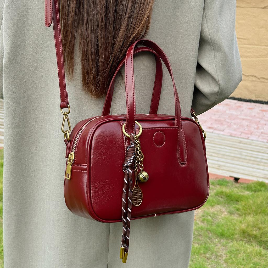 Premium Sense 2025 New Women's Red Wedding Bag Bridal Bag Niche Design One Shoulder Crossbody Handbag Mother Bag