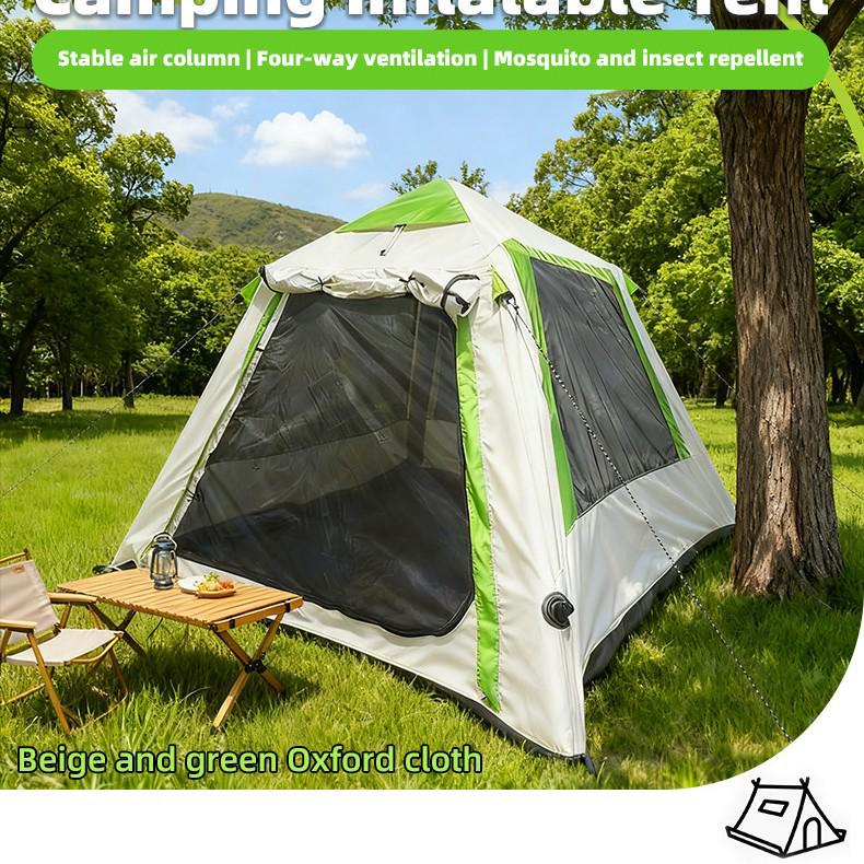 Outdoor Quick-Pitch Inflatable Camping Tent with Tarp Set